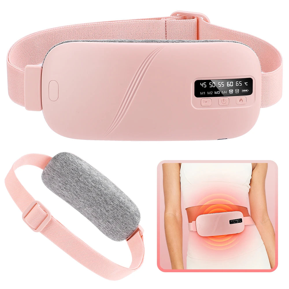 Menstrual Heating Pad Electric Cordless Abdominal Warmer Belt Vibration Massage Portable Period Care For Women Home Office