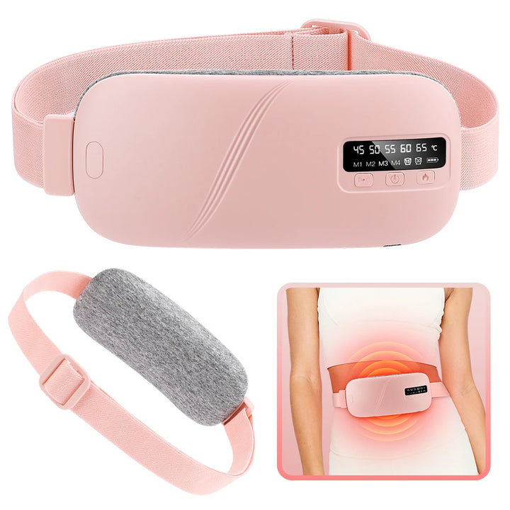 Menstrual Heating Pad Electric Cordless Abdominal Warmer Belt Vibration Massage Portable Period Care For Women Home Office