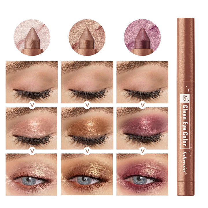 12Colors Metallic Eyeshadow Pencil Glitter Silkworm Liner Pen Highlighter Long Lasting Gold Blue Cream Eye Shadow Stick Makeup