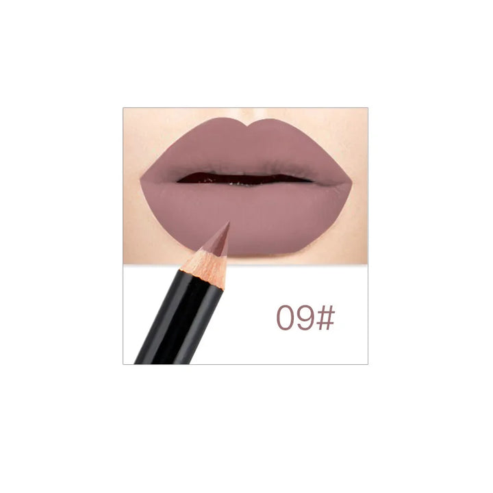 Professional 12 Color Wood Lip liner Waterproof Lady Charming Lip Liner Soft Pencil Makeup Women's Long Lasting Cosmetic Tool