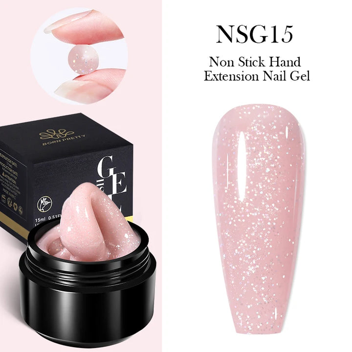 BORN PRETTY 15ml Non Stick Hand Extension Gel Nail Polish Carving Flower Nail Art Shaping Solid Acrylic Nail Gel Varnish