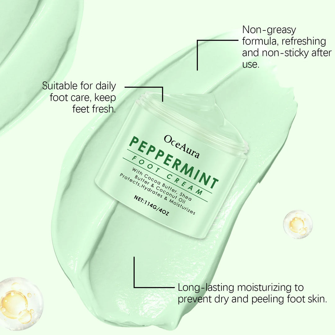 Moisturizing Foot Cream Peppermint Relieving Dryness Anti Crack Repair Exfoliation Removing Dead Skin Softening Smooth Feet Balm