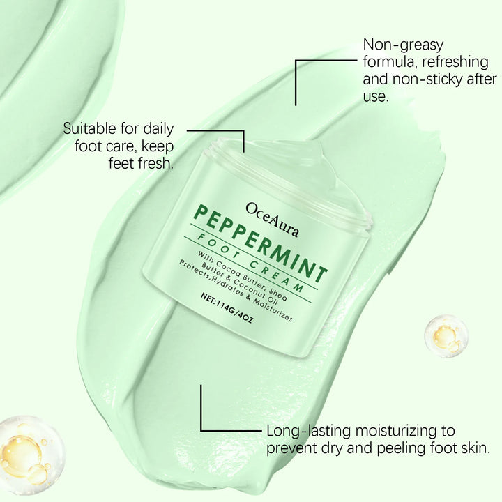 Moisturizing Foot Cream Peppermint Relieving Dryness Anti Crack Repair Exfoliation Removing Dead Skin Softening Smooth Feet Balm