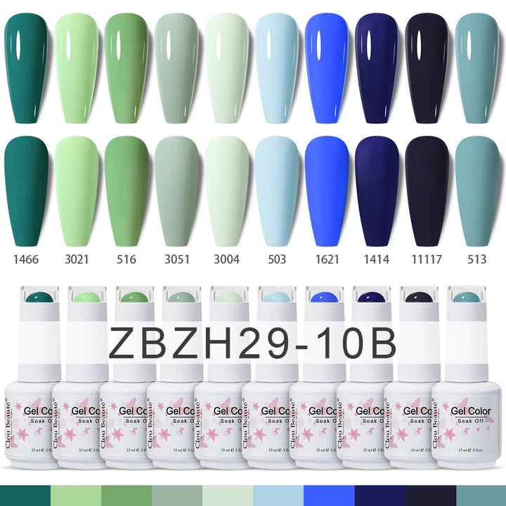 Clou Beaute 10/12/20/24pcs Gel Nail Polish Set Color 15ml White Glass Bottle Nail Art Kit Semi Permanent Gellack Nail Varnish