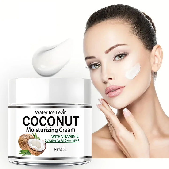 50g Coconut Oil Moisturizing Cream |   Collagen and Vitamin E |   Alcohol-Free |   Suitable for All Light Skin Types |   Moisturizing Formula Containing Hyaluronic Acid and Retinol