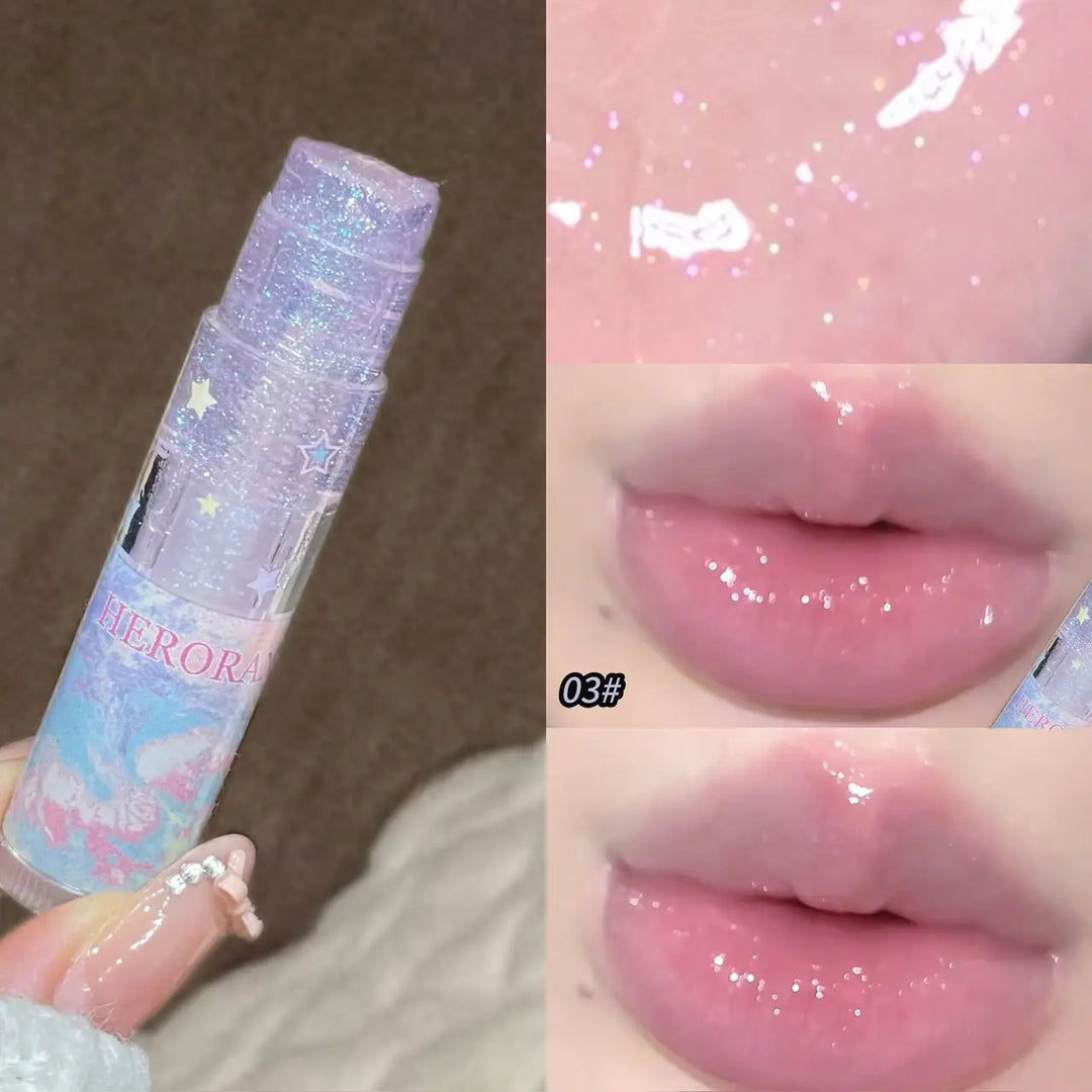 Herorange Glitter Star Lip Balm Moisturizing Repair Shiny Plump Lips Multi-Use for Daily Base Makeup