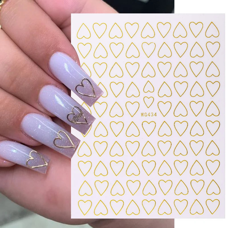 Nail Art Stickers Water Decals Eyes Stripe Nail Art Decorations for Manicure Accessories Press on Nails Foil Stickers and Decals